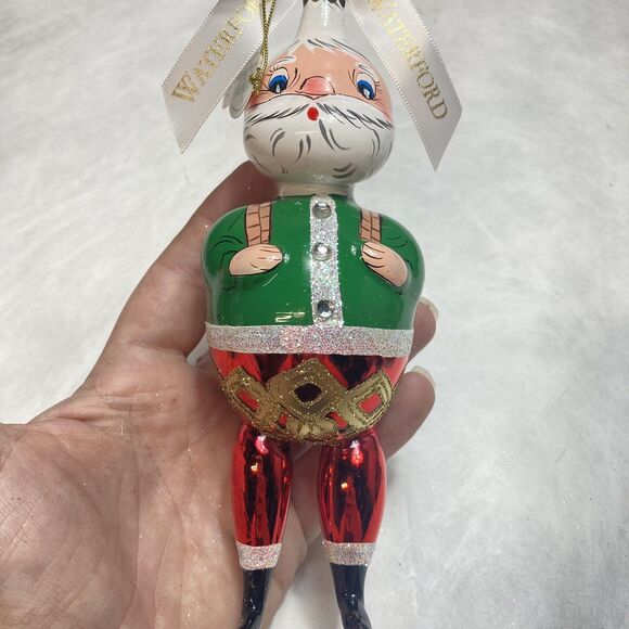 Waterford Glass Limited Ed Christmas Ornament 'In For The Night Santa' w/ Box - Picture 2 of 10